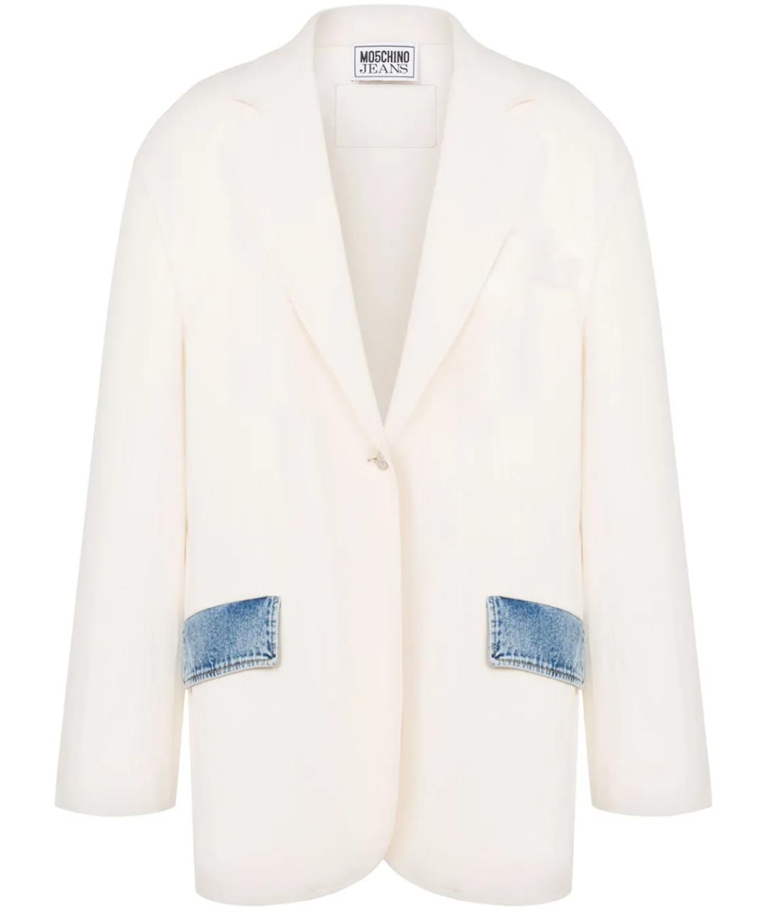 MOSCHINO JEANS Белый хлопковый жакет/пиджак, фото 1
