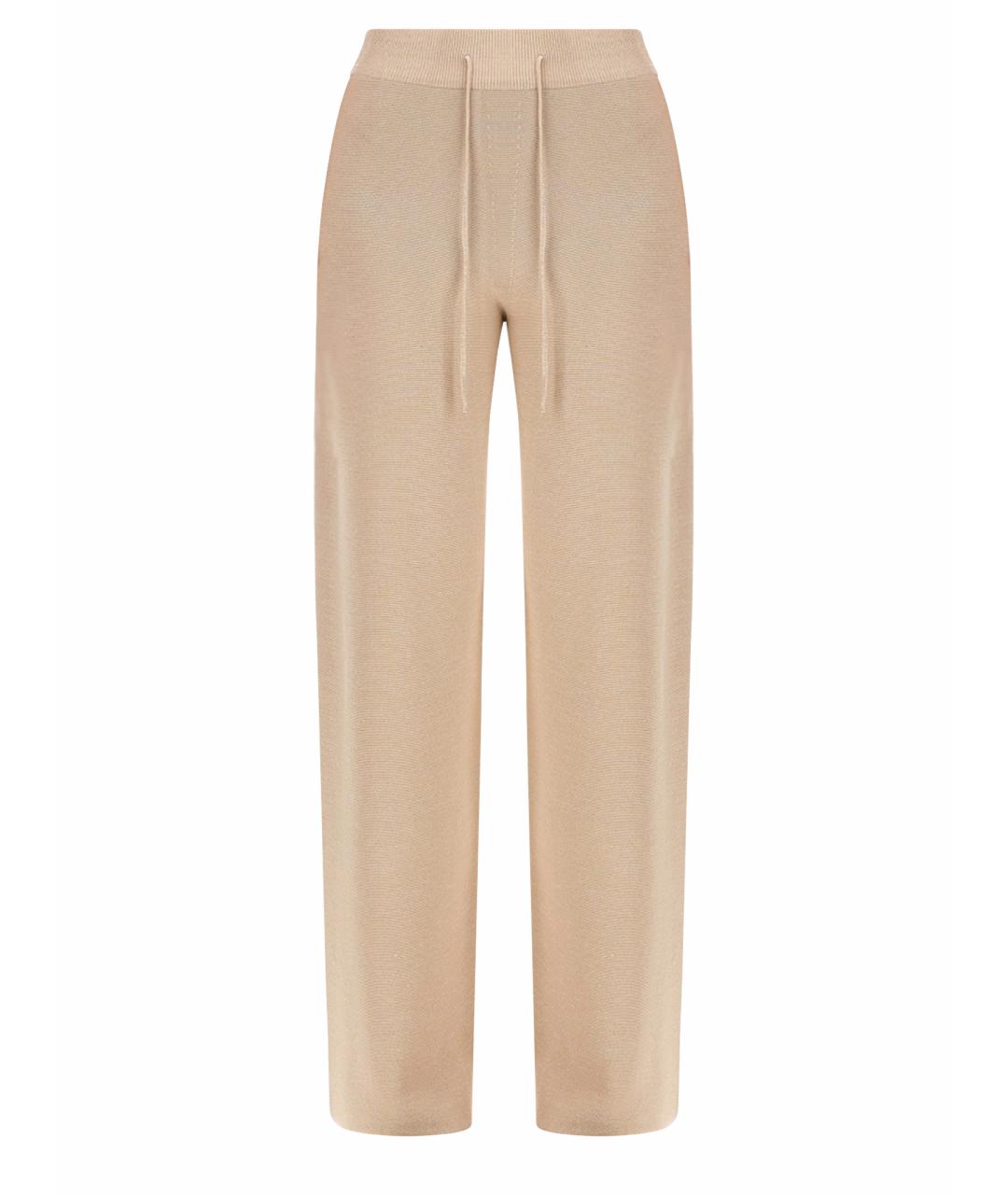 FABIANA FILIPPI Бежевые хлопковые прямые брюки, фото 1