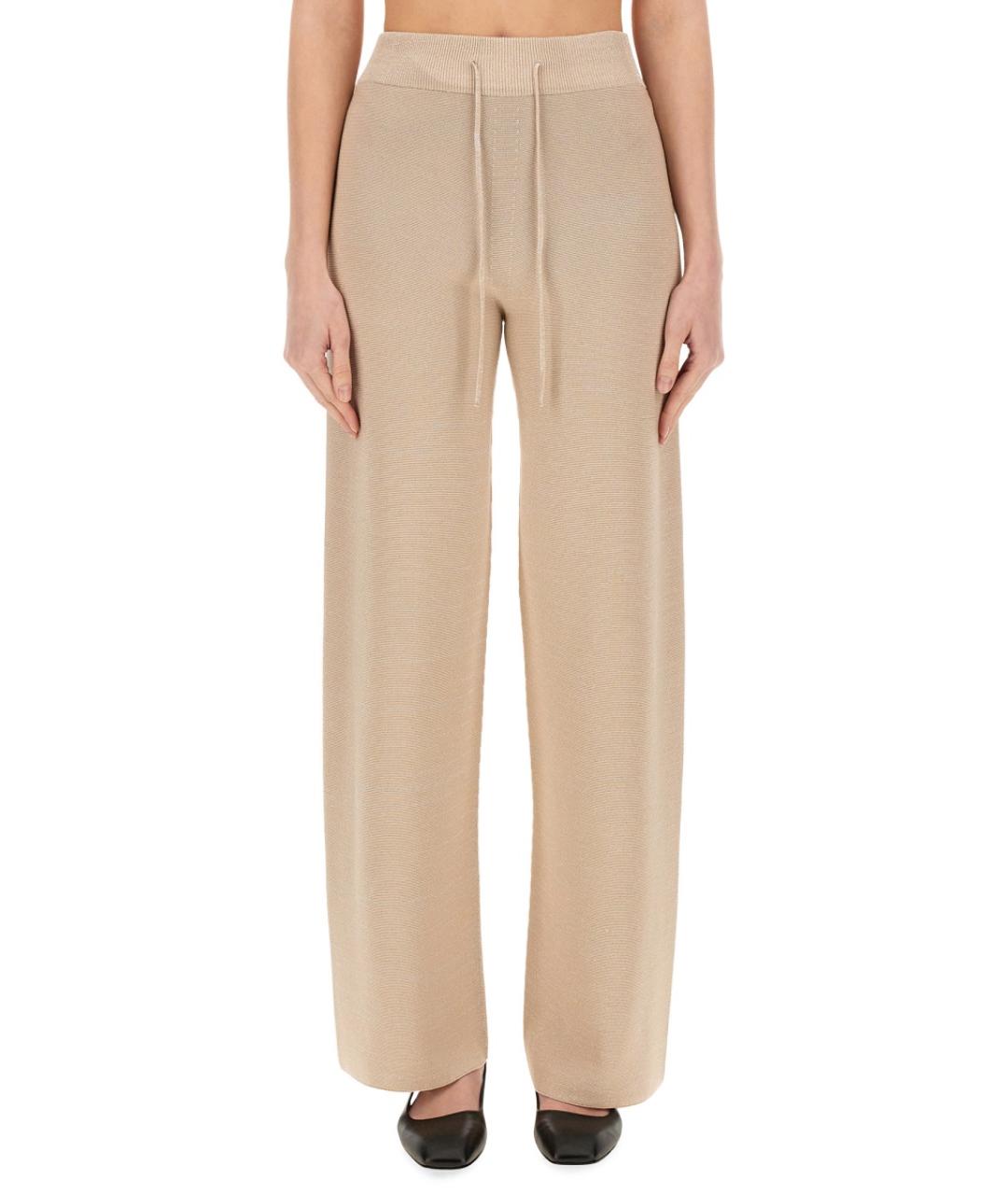 FABIANA FILIPPI Бежевые хлопковые прямые брюки, фото 5