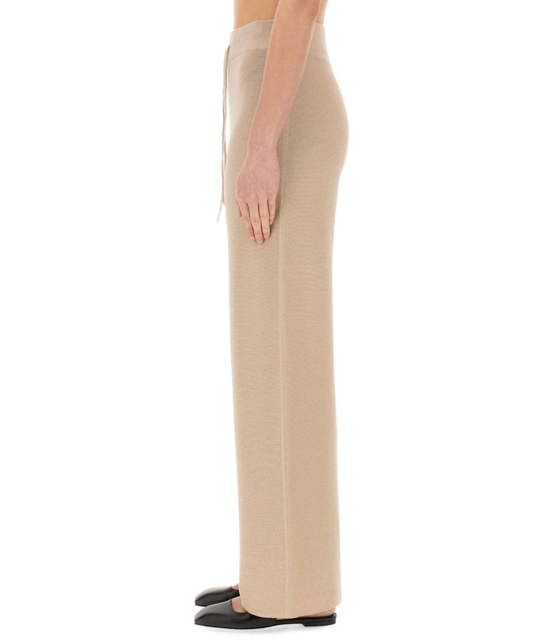 FABIANA FILIPPI Бежевые хлопковые прямые брюки, фото 4