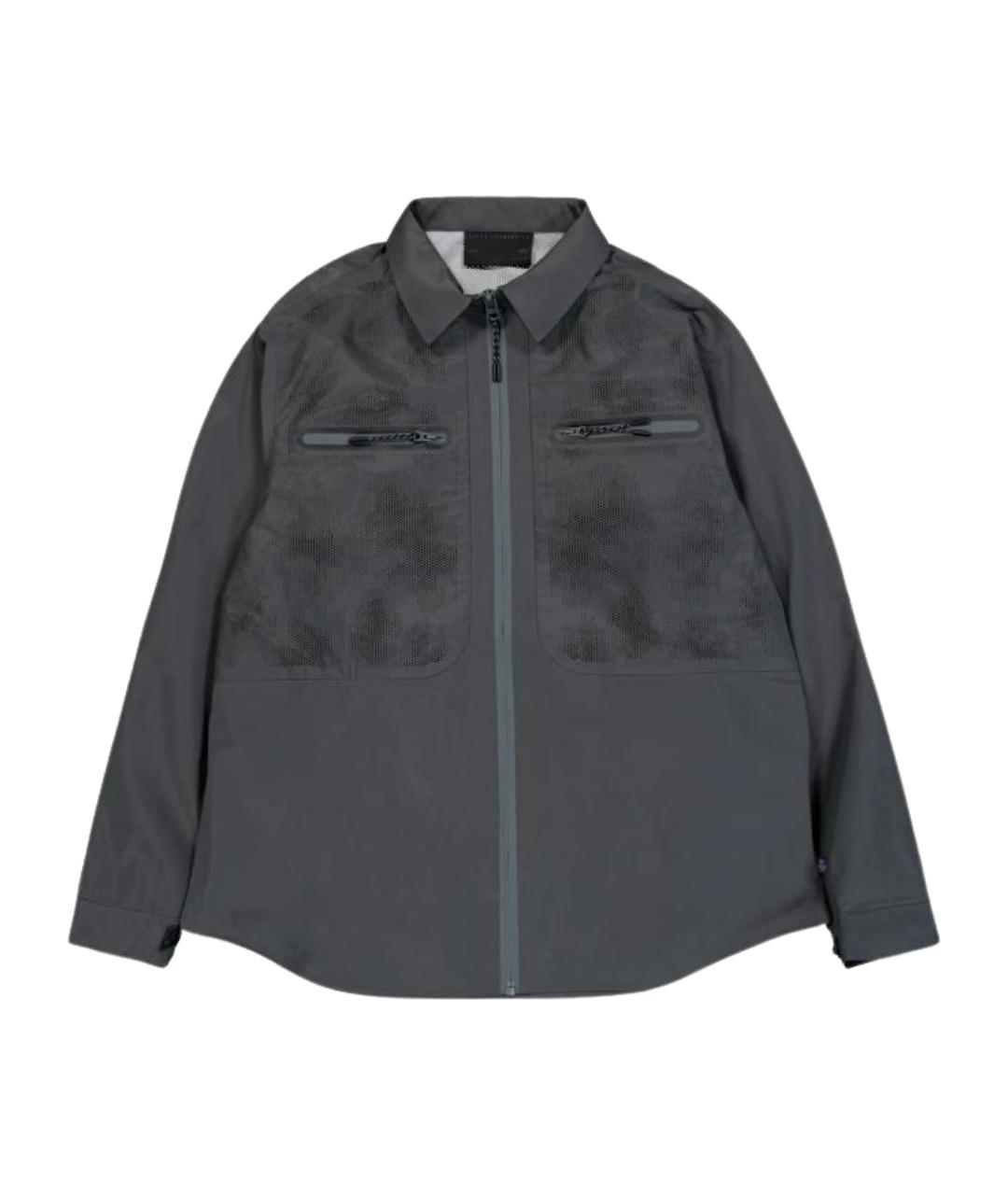 ALPHA INDUSTRIES Серая хлопко-полиэстеровая кэжуал рубашка, фото 1