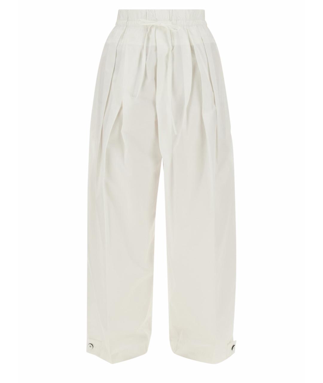 JIL SANDER Белые хлопковые брюки широкие, фото 1