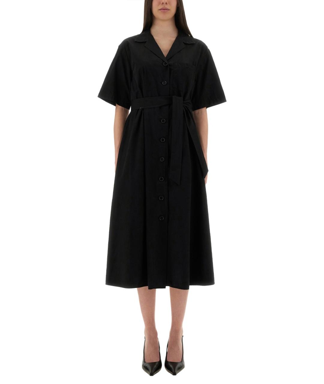 ASPESI Черное хлопковое повседневное платье, фото 5