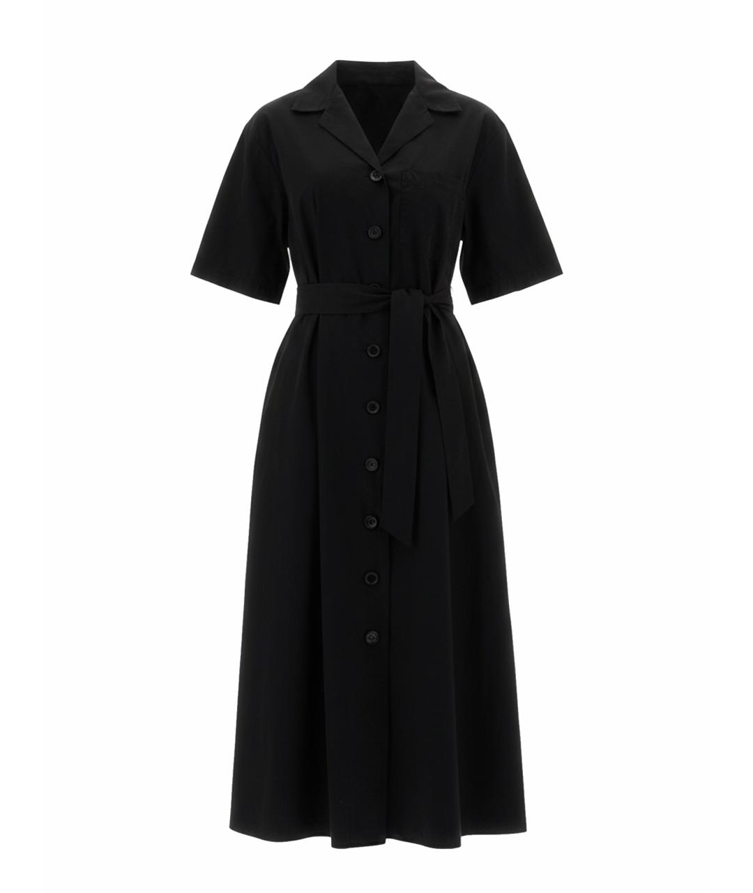 ASPESI Черное хлопковое повседневное платье, фото 1