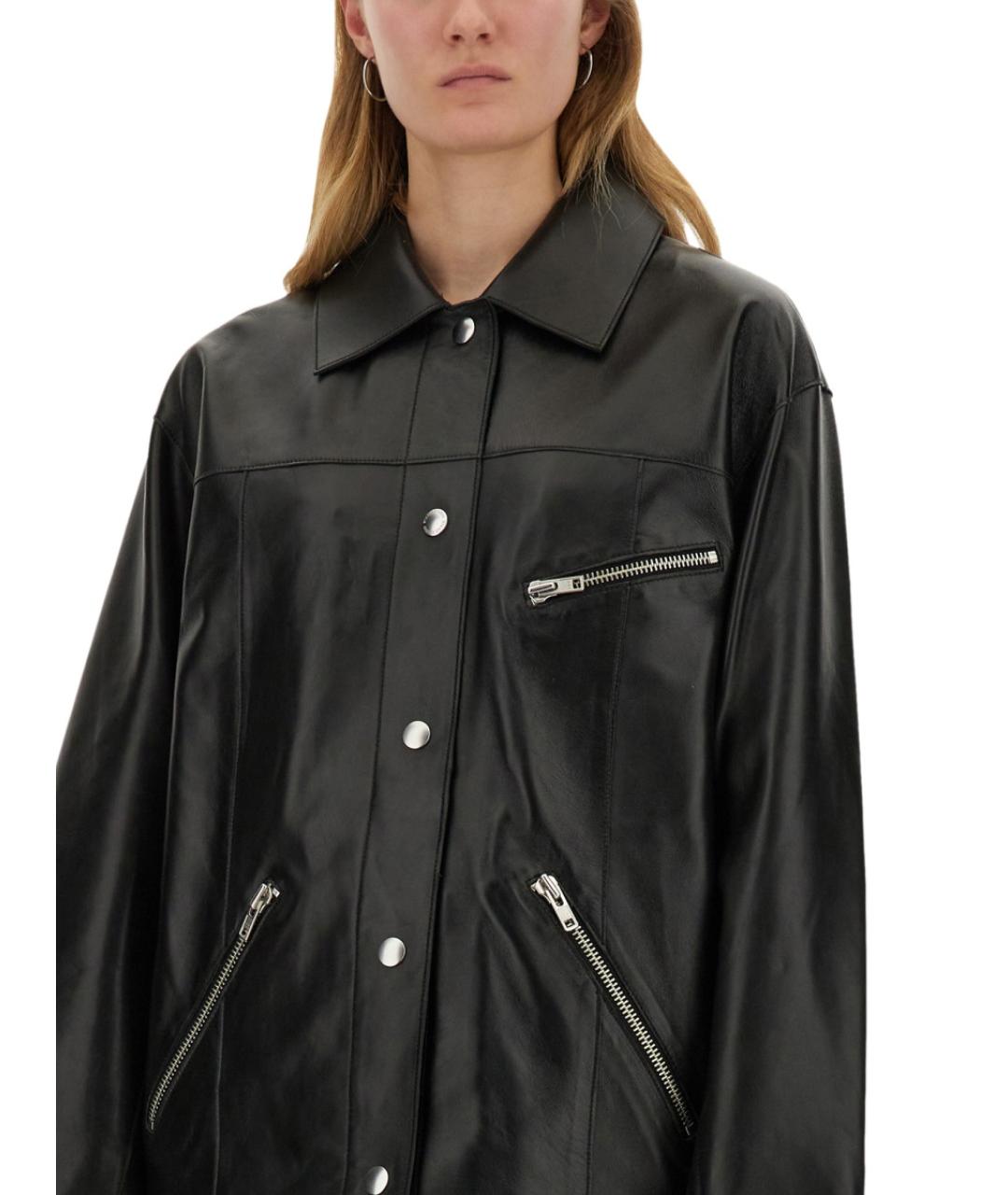 STAND Черная кожаная куртка, фото 5