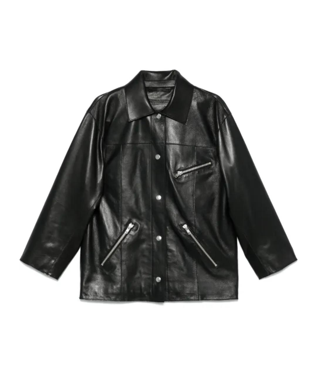 STAND Черная кожаная куртка, фото 1