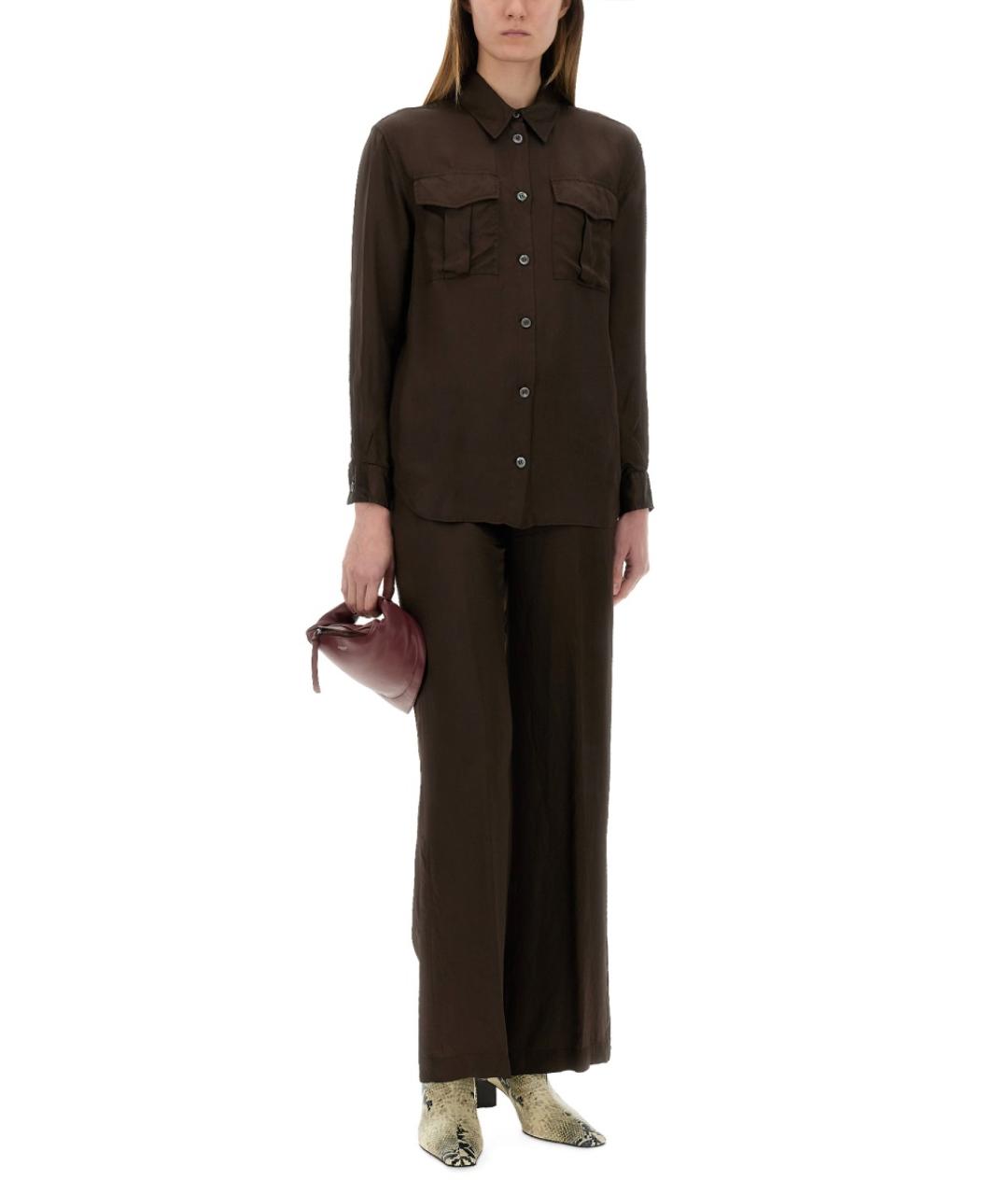 ASPESI Коричневая вискозная рубашка, фото 2