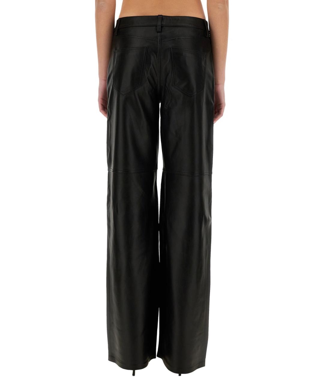 MICHAEL KORS Черные кожаные прямые брюки, фото 3