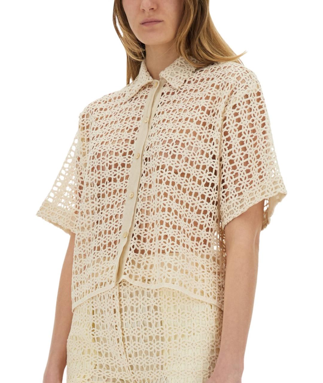 ALYSI Бежевая хлопковая рубашка, фото 5