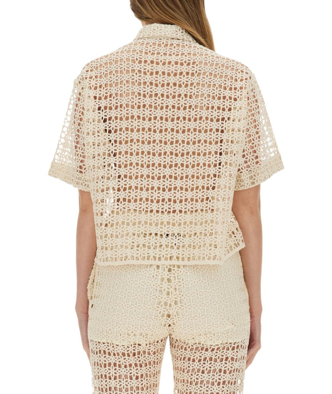 ALYSI Бежевая хлопковая рубашка, фото 4