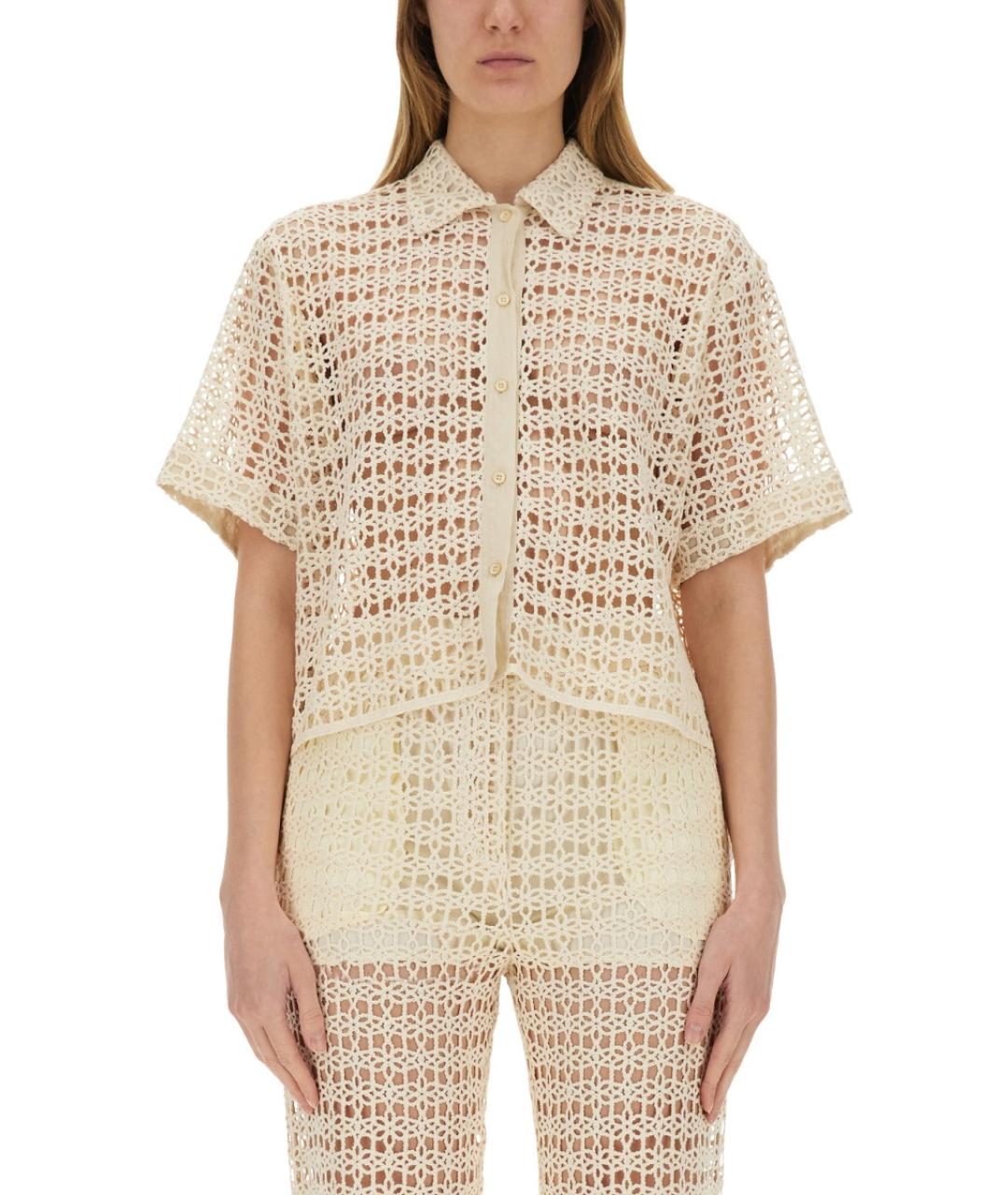 ALYSI Бежевая хлопковая рубашка, фото 2