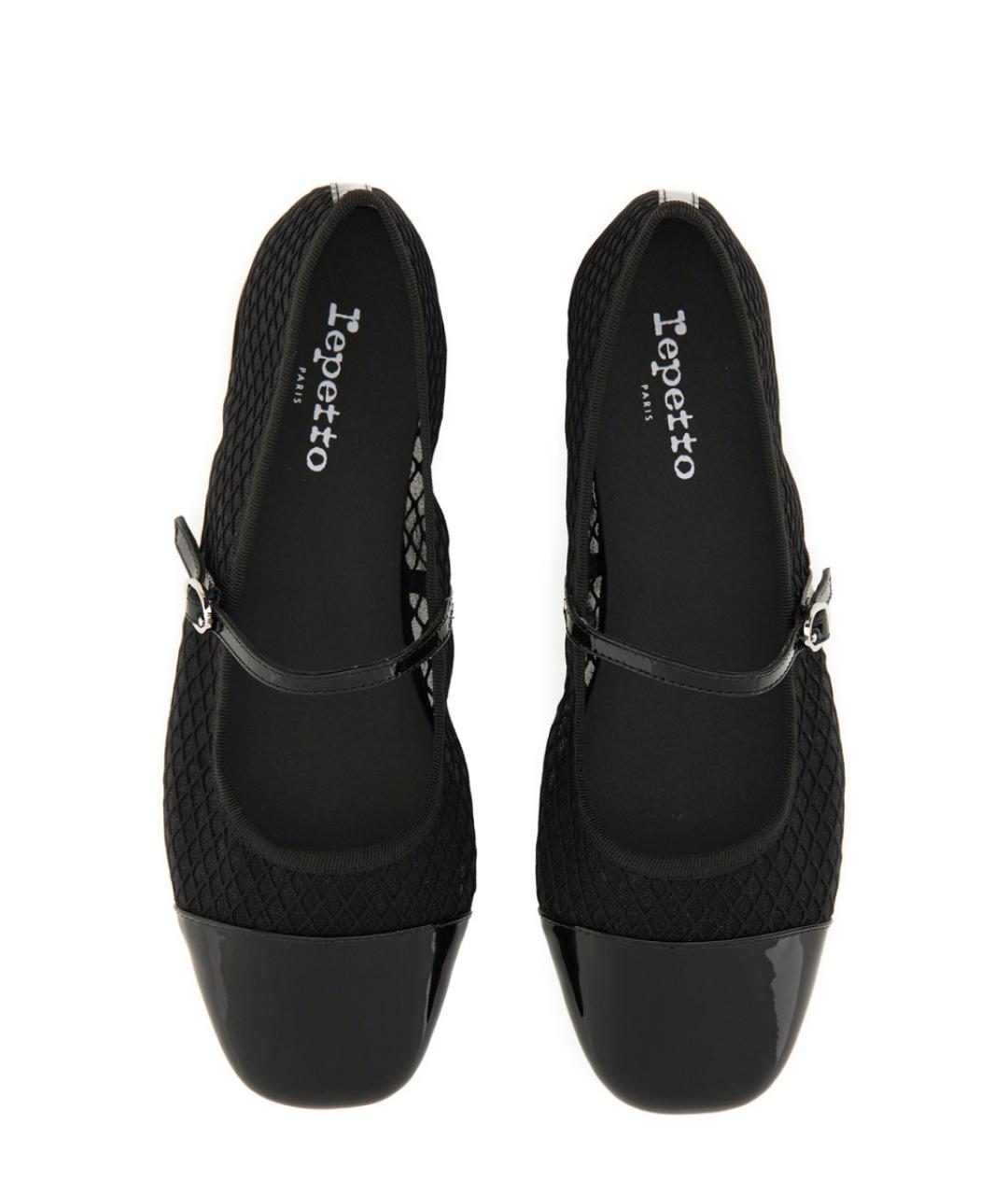REPETTO Черные текстильные балетки, фото 5