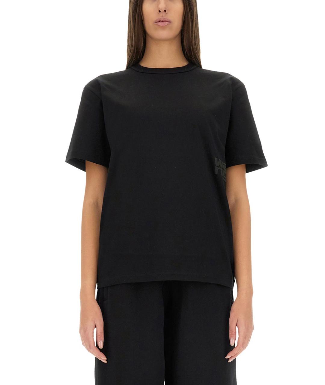 ALEXANDER WANG Черная хлопковая футболка, фото 2