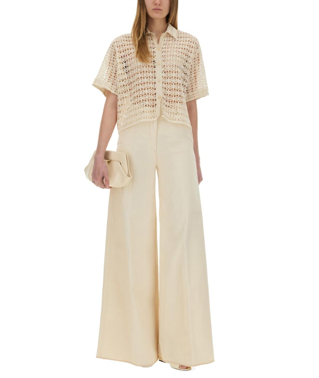 THELATEST Бежевые хлопковые брюки широкие, фото 2