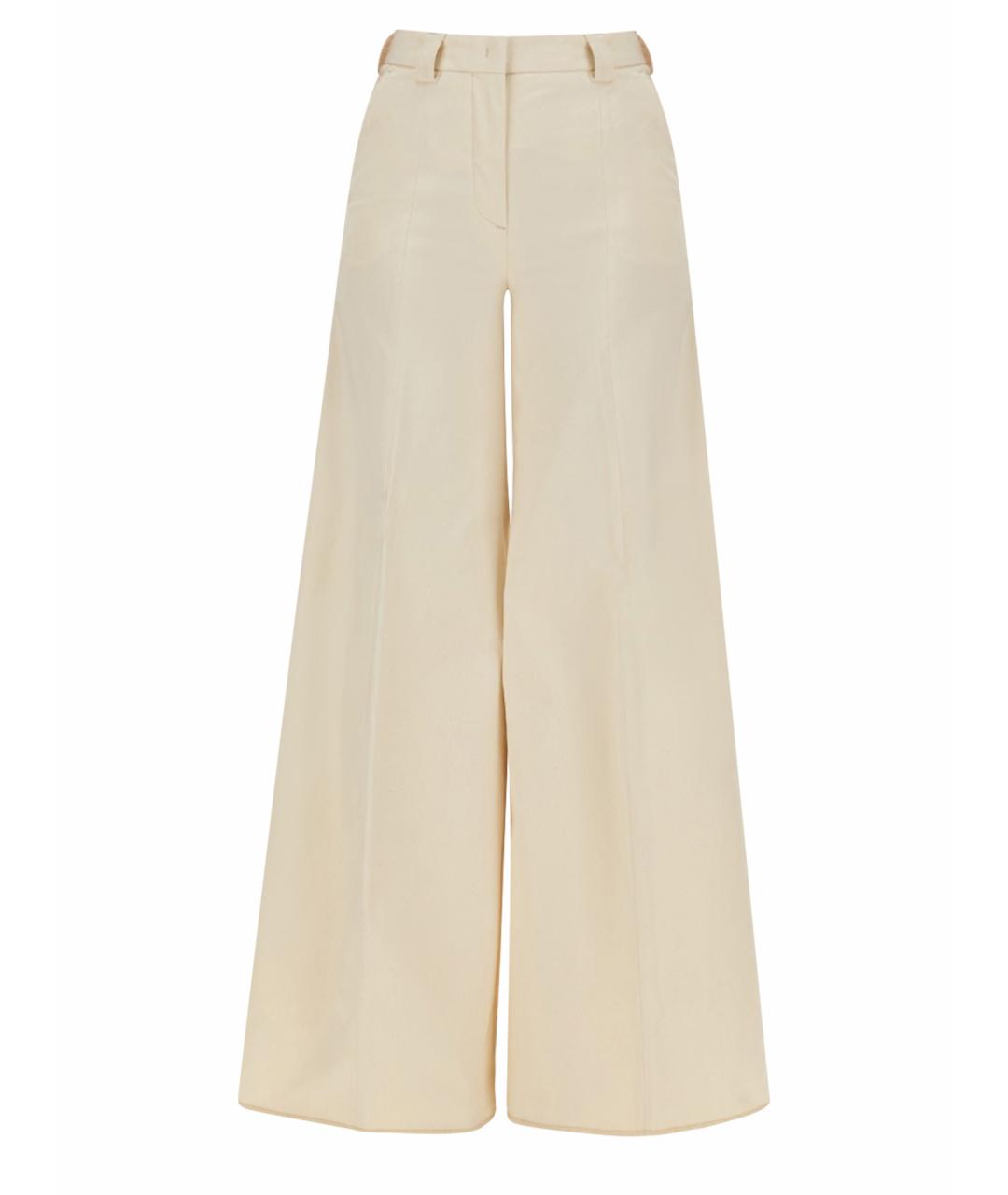 THELATEST Бежевые хлопковые брюки широкие, фото 1