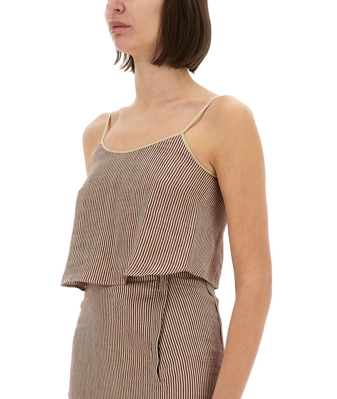 ALYSI Бордовая льняная майка, фото 5