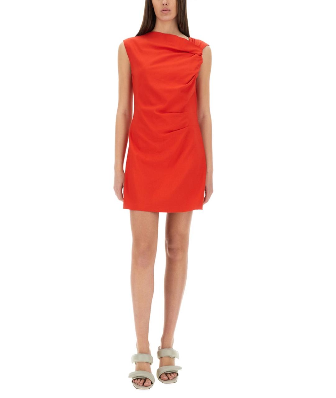 MSGM Красное вискозное коктейльное платье, фото 4