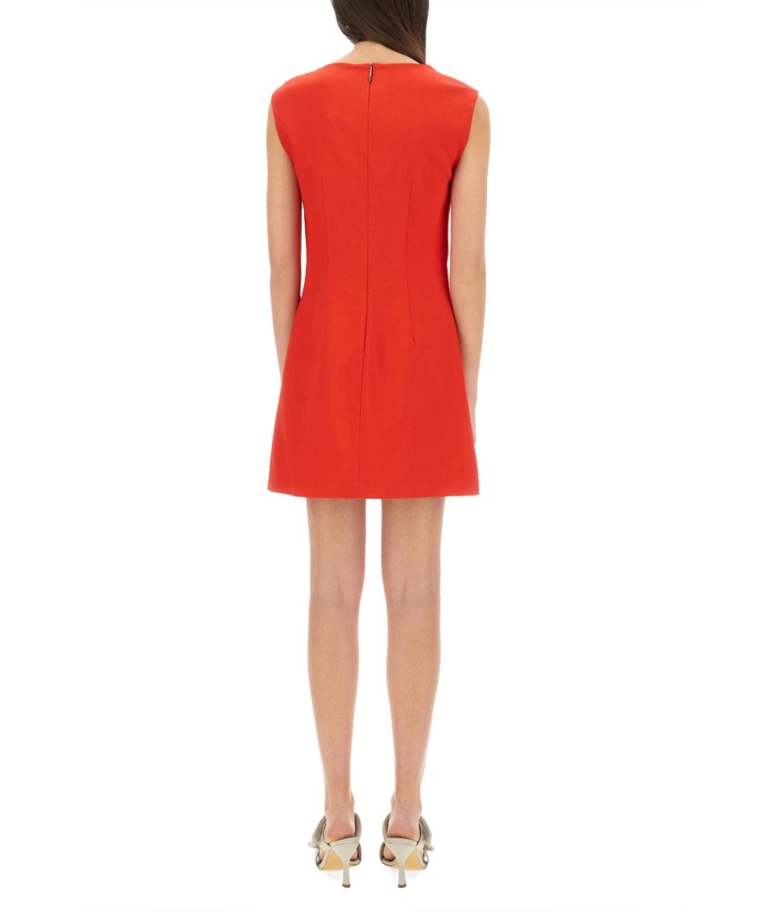 MSGM Красное вискозное коктейльное платье, фото 3