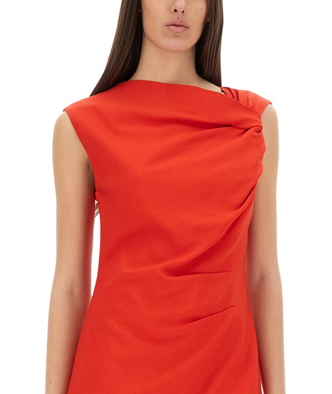 MSGM Красное вискозное коктейльное платье, фото 2