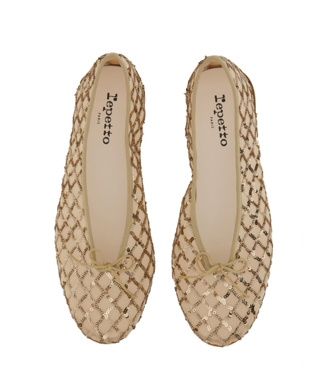 REPETTO Бежевые текстильные балетки, фото 5
