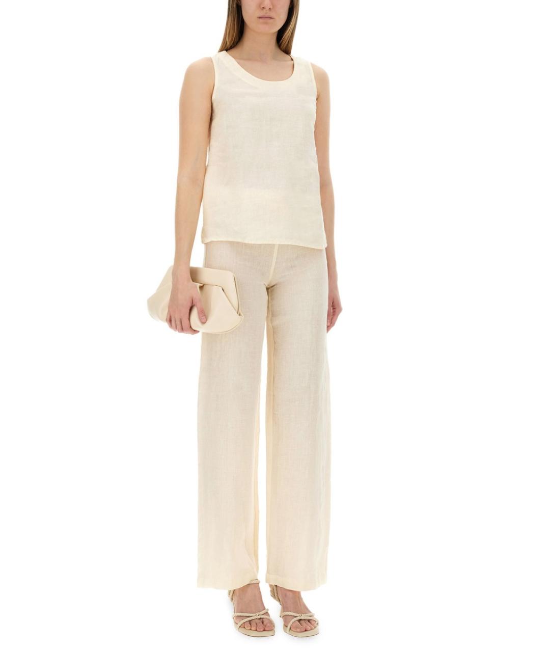 120% LINO Бежевая льняная блузы, фото 2