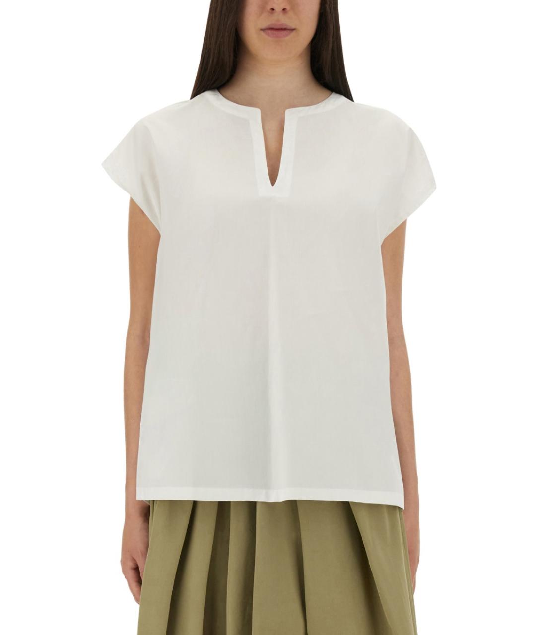 ASPESI Белая хлопковая блузы, фото 5
