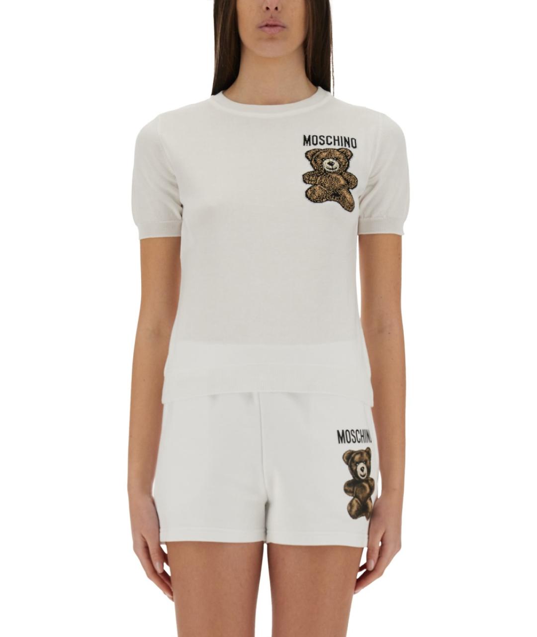 MOSCHINO Белая хлопковая футболка, фото 2