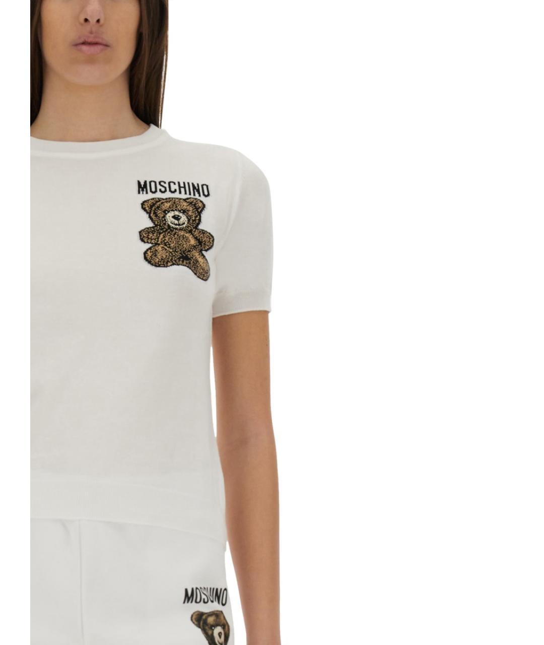 MOSCHINO Белая хлопковая футболка, фото 5