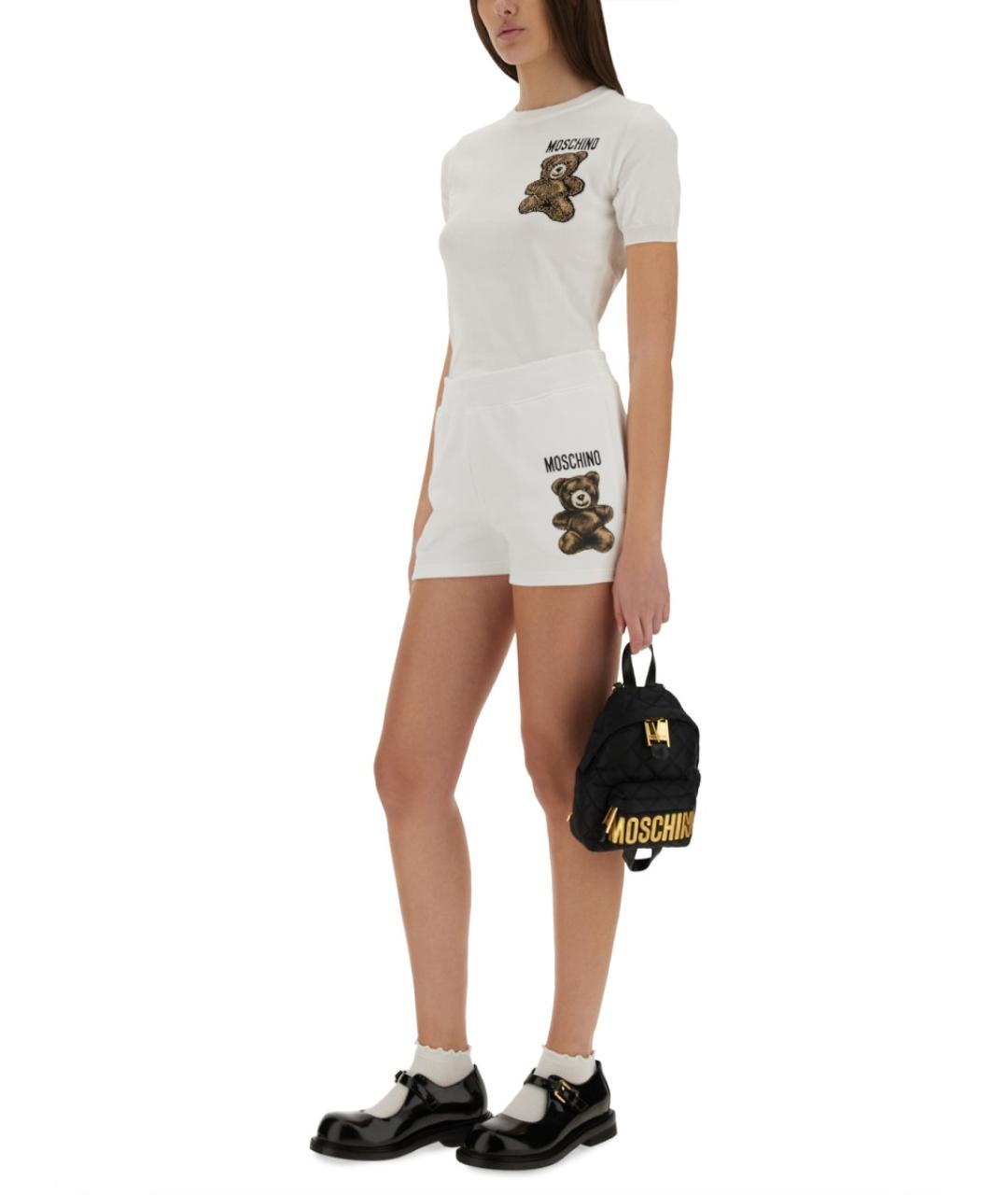 MOSCHINO Белая хлопковая футболка, фото 3