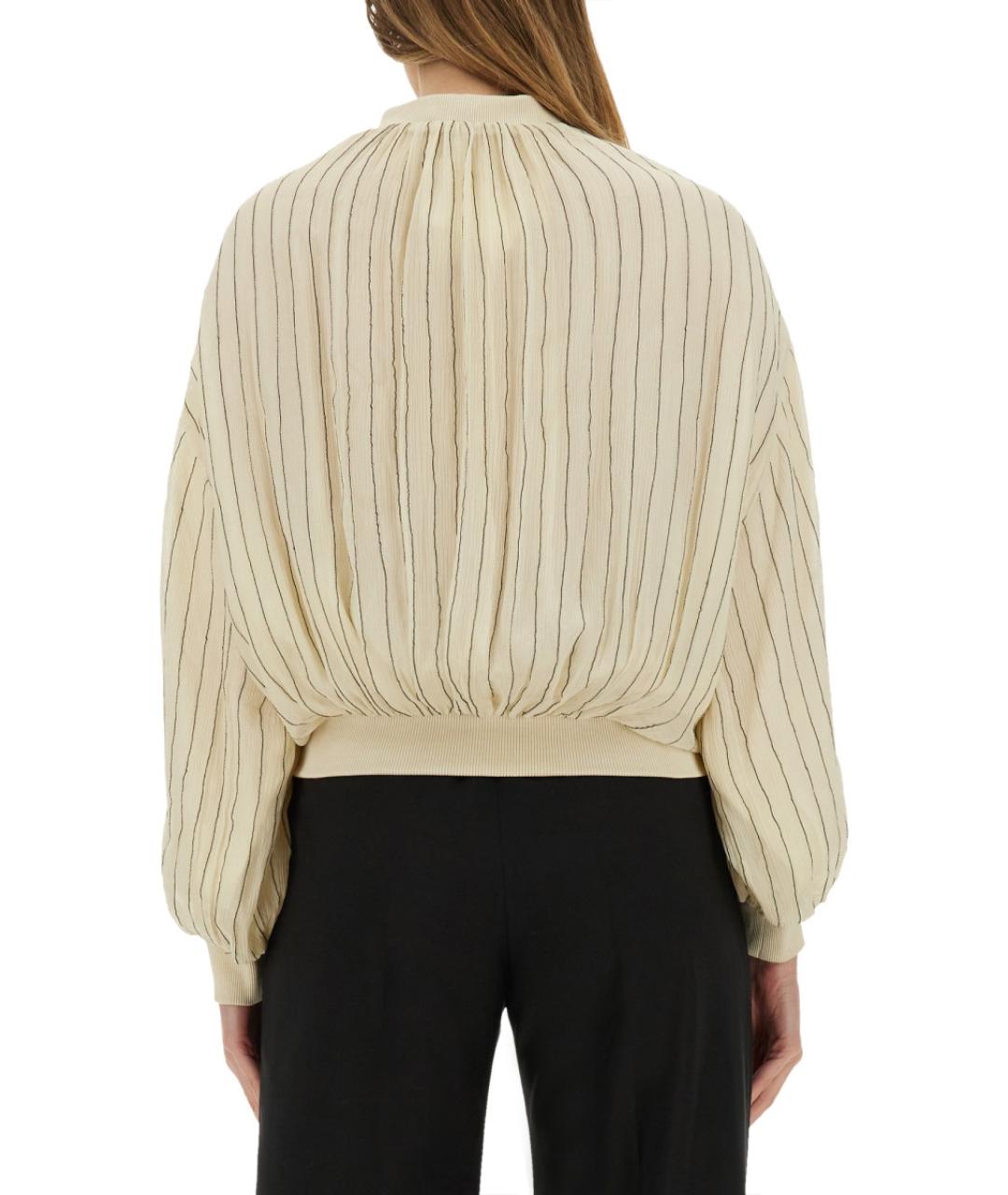 ALYSI Бежевый шелковый жакет/пиджак, фото 3