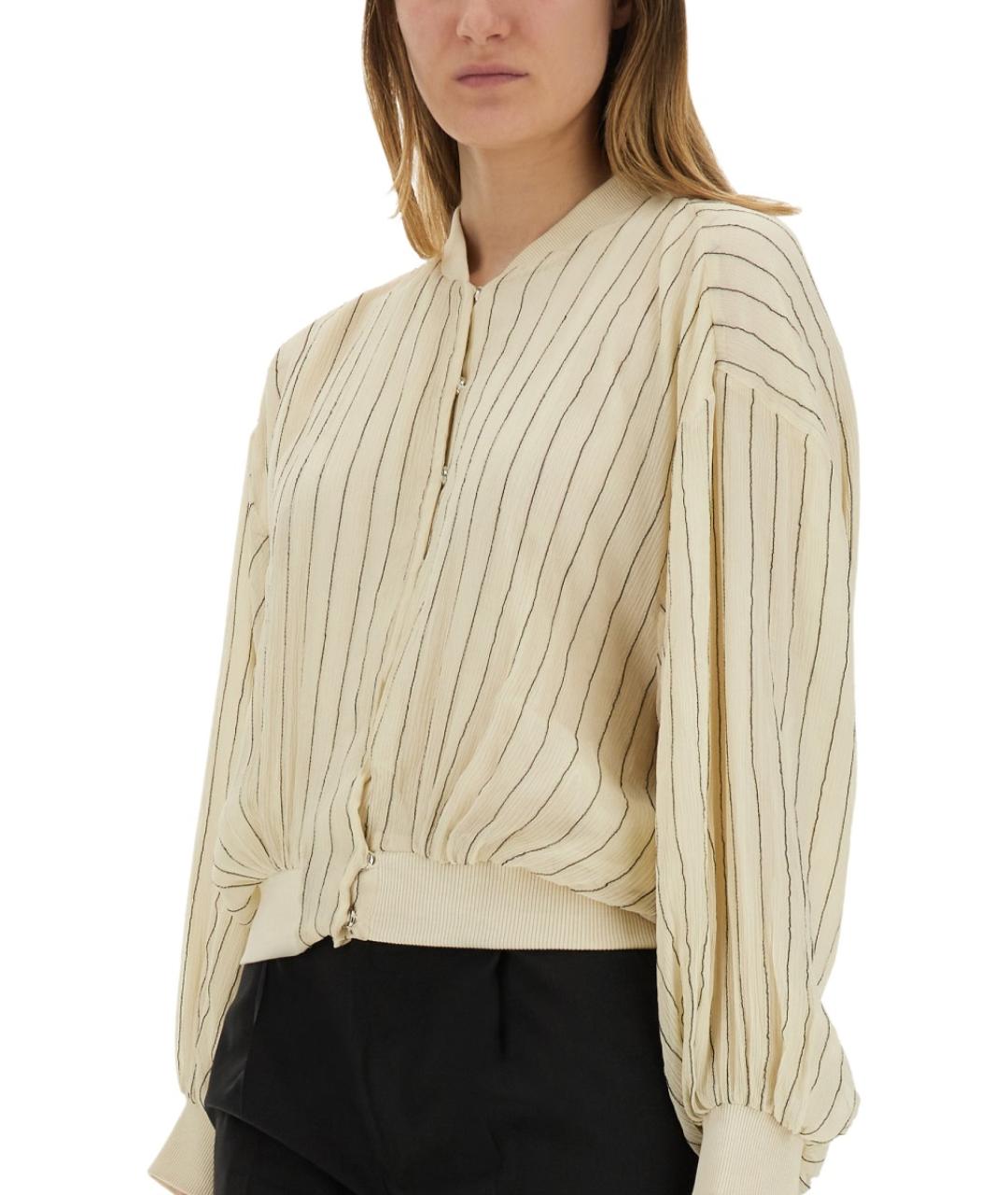 ALYSI Бежевый шелковый жакет/пиджак, фото 4