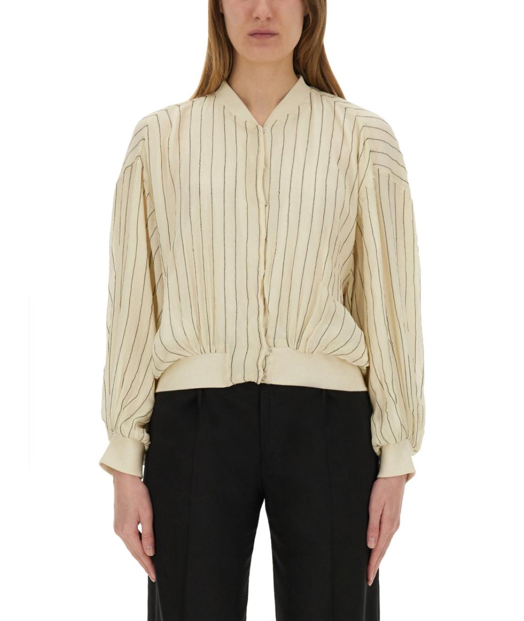 ALYSI Бежевый шелковый жакет/пиджак, фото 5