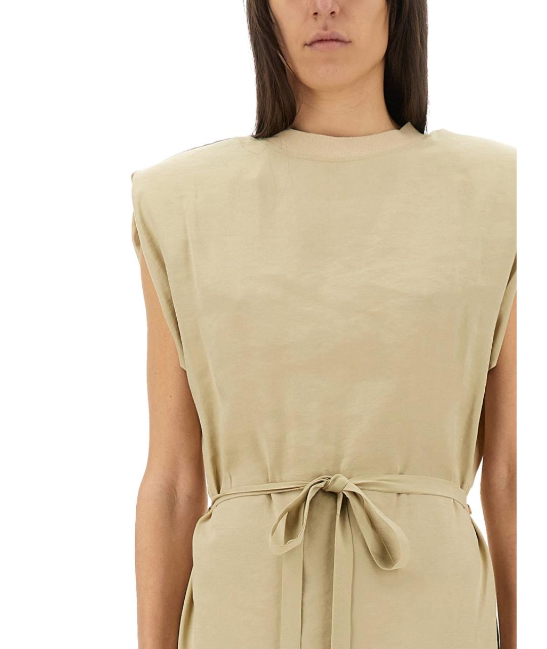 ALYSI Бежевое полиэстеровое повседневное платье, фото 2