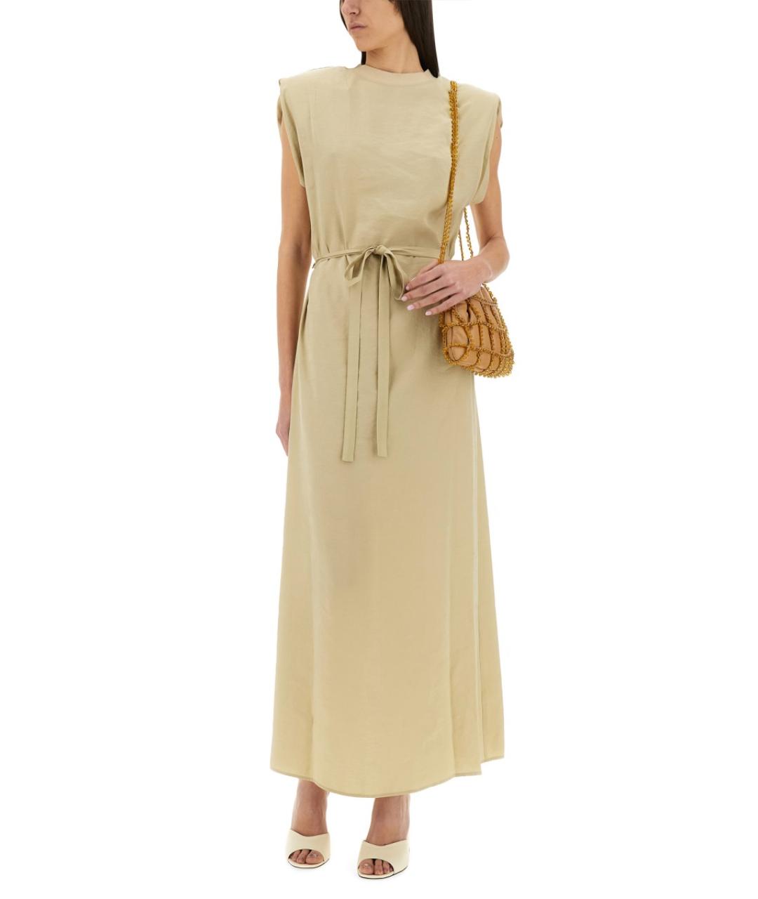 ALYSI Бежевое полиэстеровое повседневное платье, фото 4