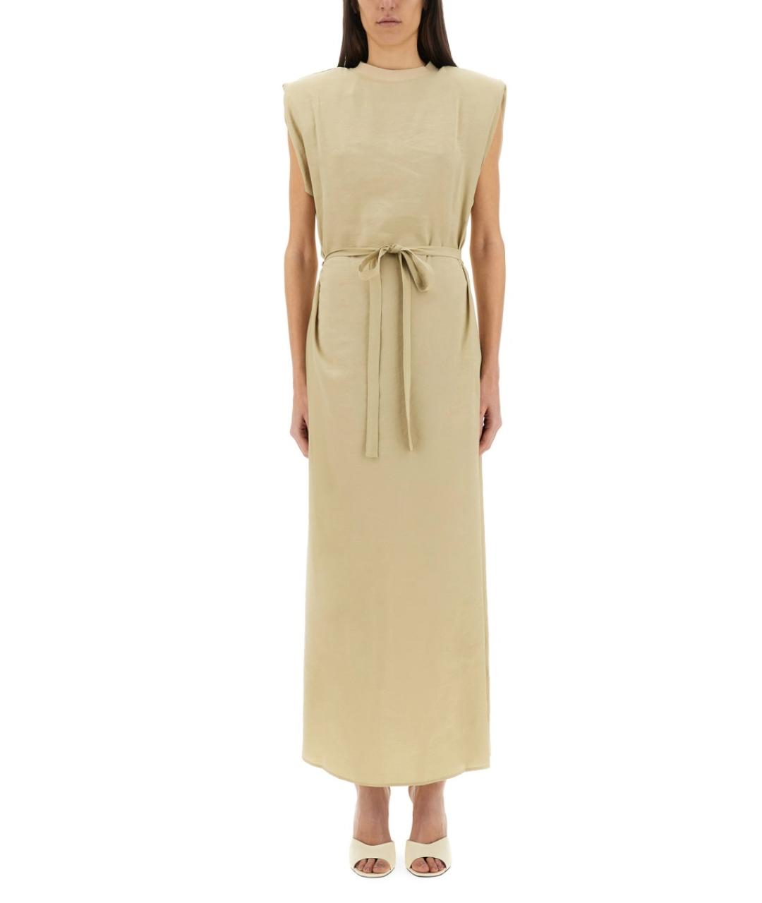 ALYSI Бежевое полиэстеровое повседневное платье, фото 5