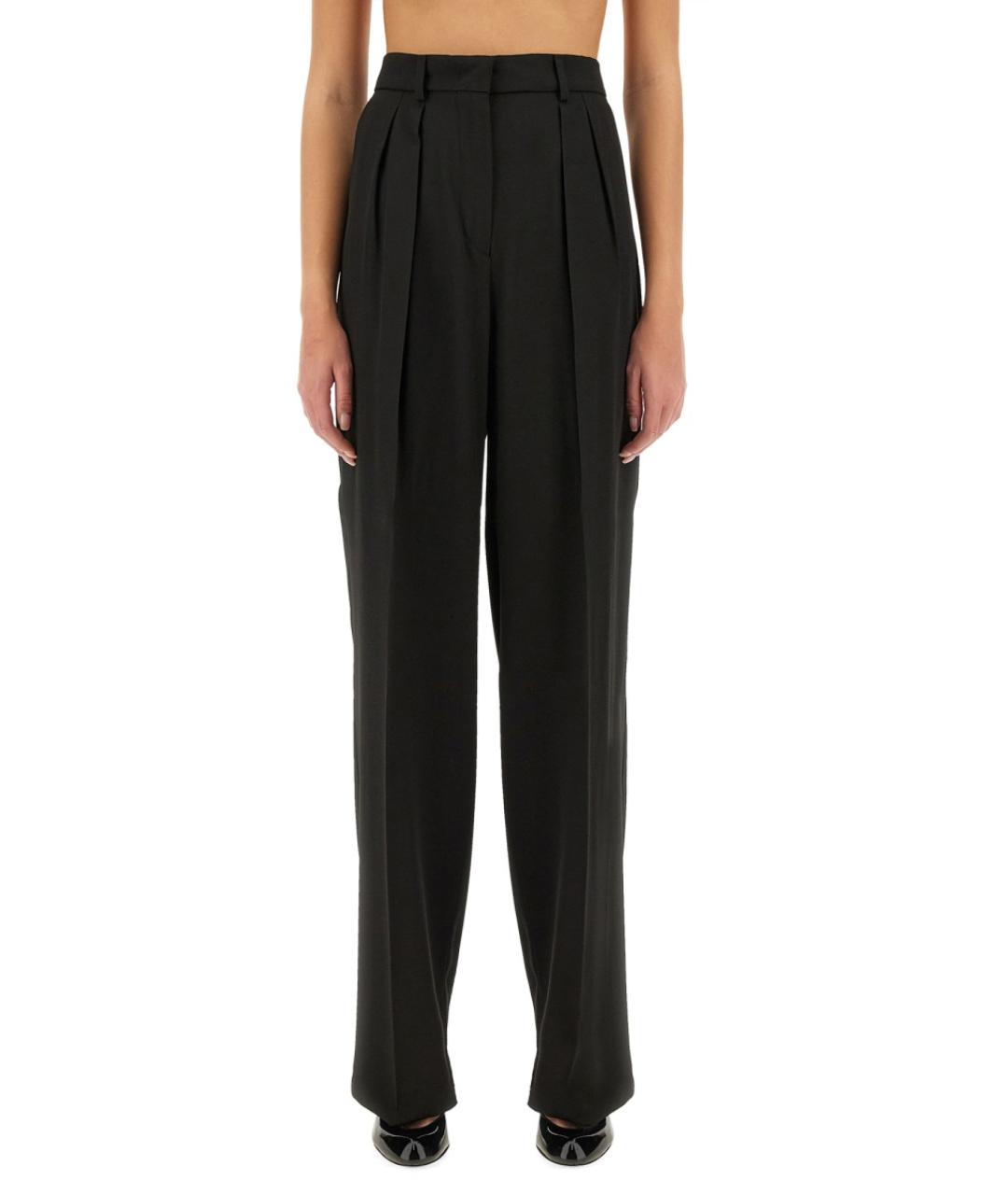 SPORTMAX Черные вискозные прямые брюки, фото 1