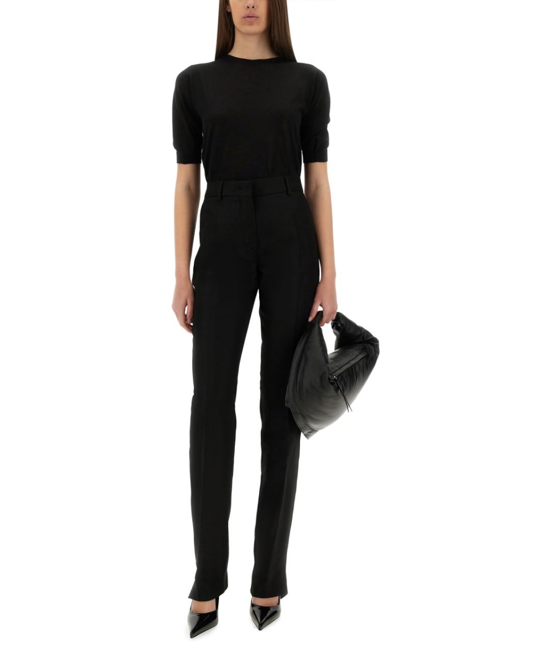 SPORTMAX Черные вискозные брюки узкие, фото 2