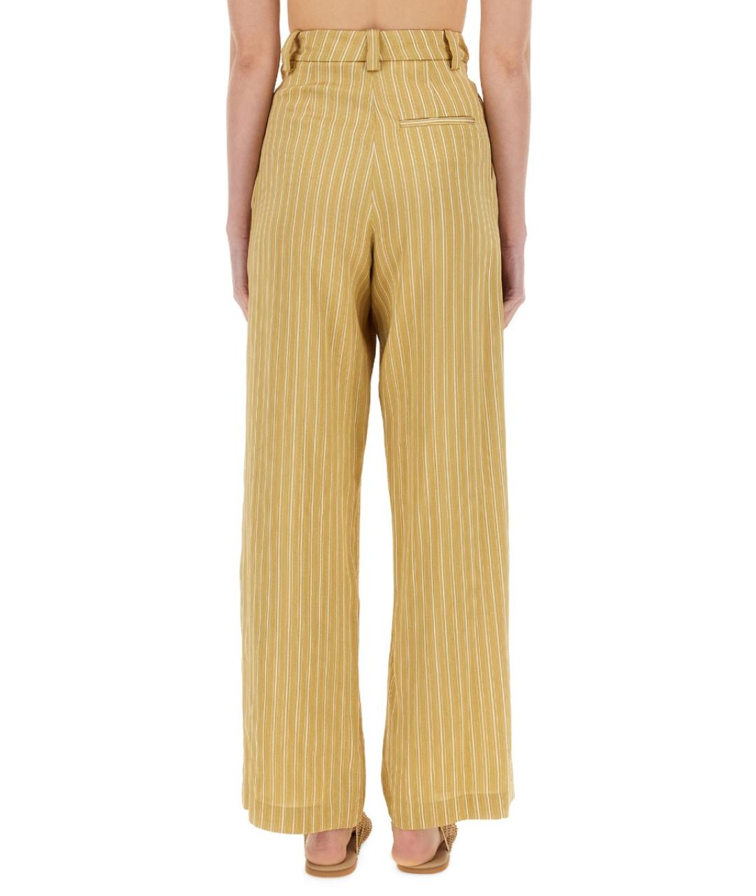 ALYSI Бежевые вискозные прямые брюки, фото 3