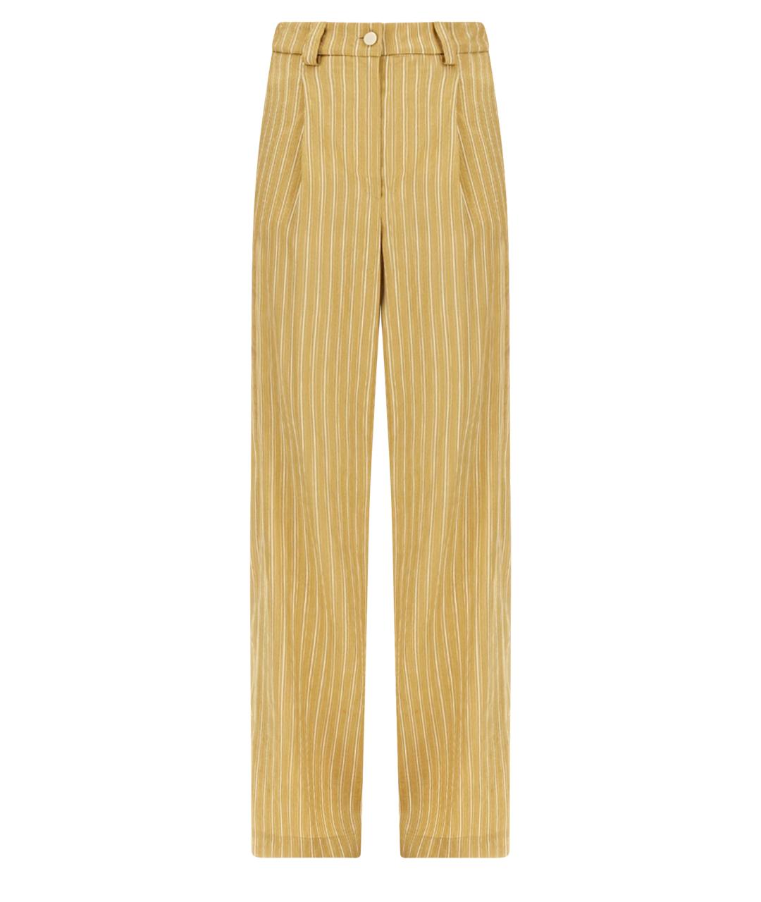 ALYSI Бежевые вискозные прямые брюки, фото 1