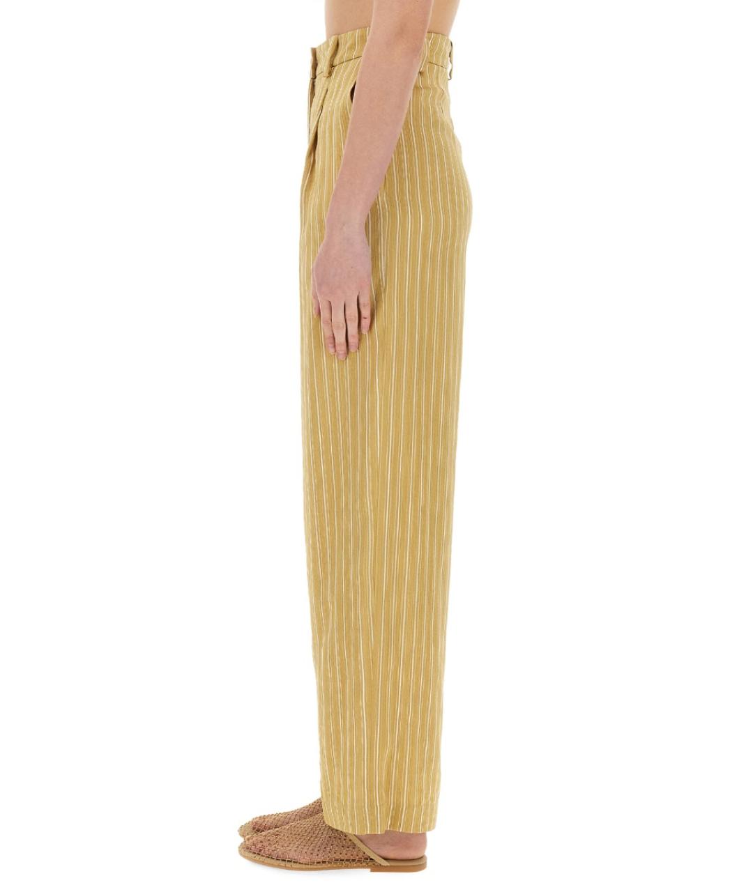 ALYSI Бежевые вискозные прямые брюки, фото 4