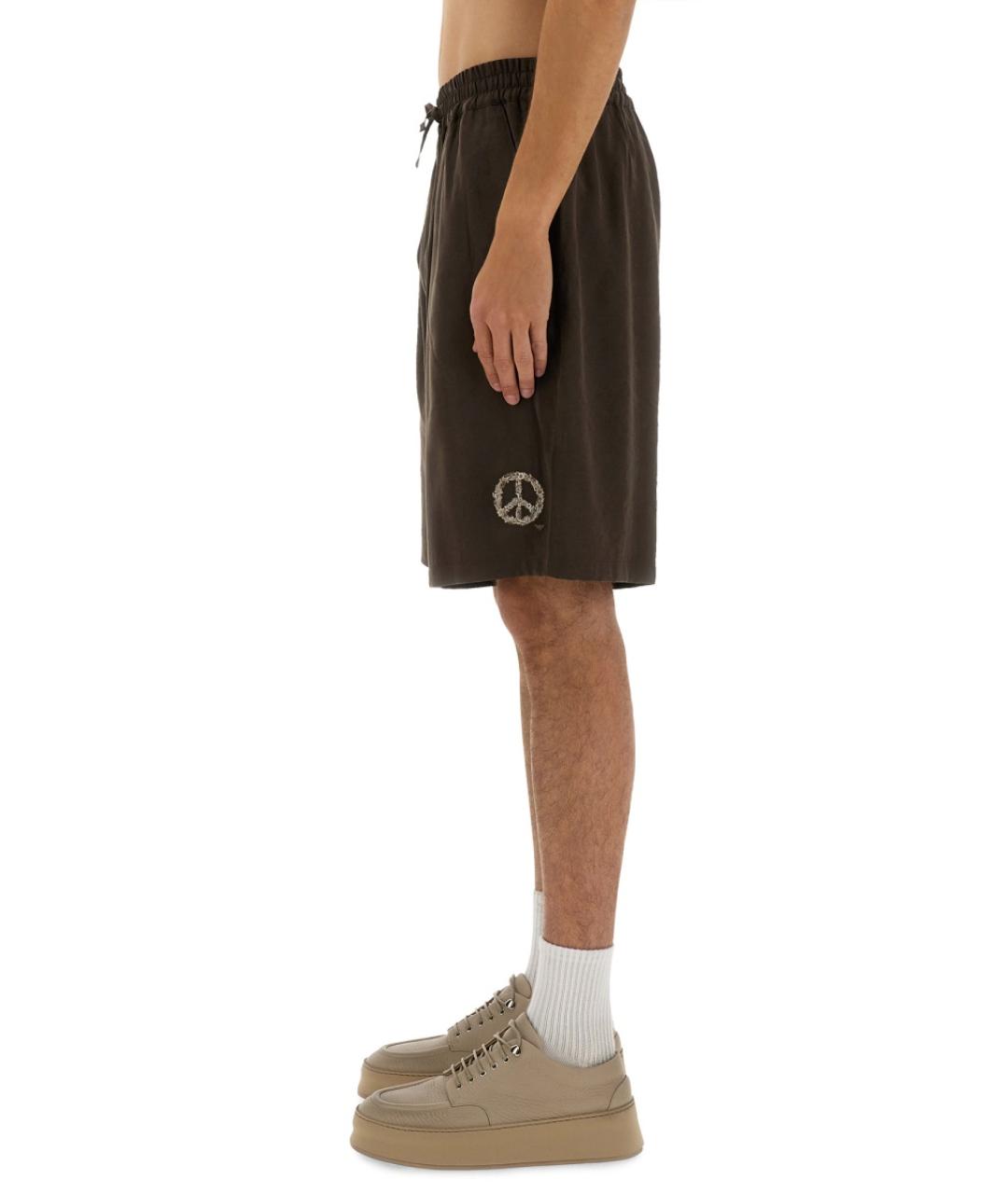 EMPORIO ARMANI Коричневые полиэстеровые шорты, фото 4