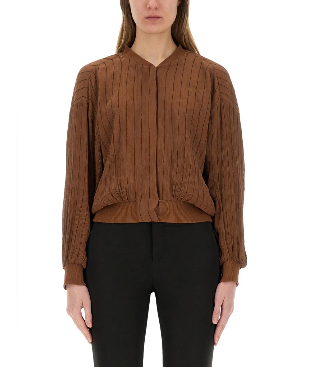ALYSI Коричневая шелковая куртка, фото 2