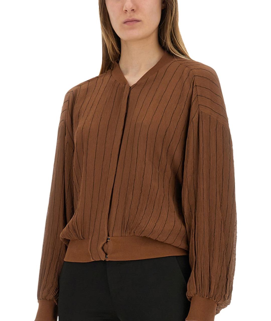ALYSI Коричневая шелковая куртка, фото 5