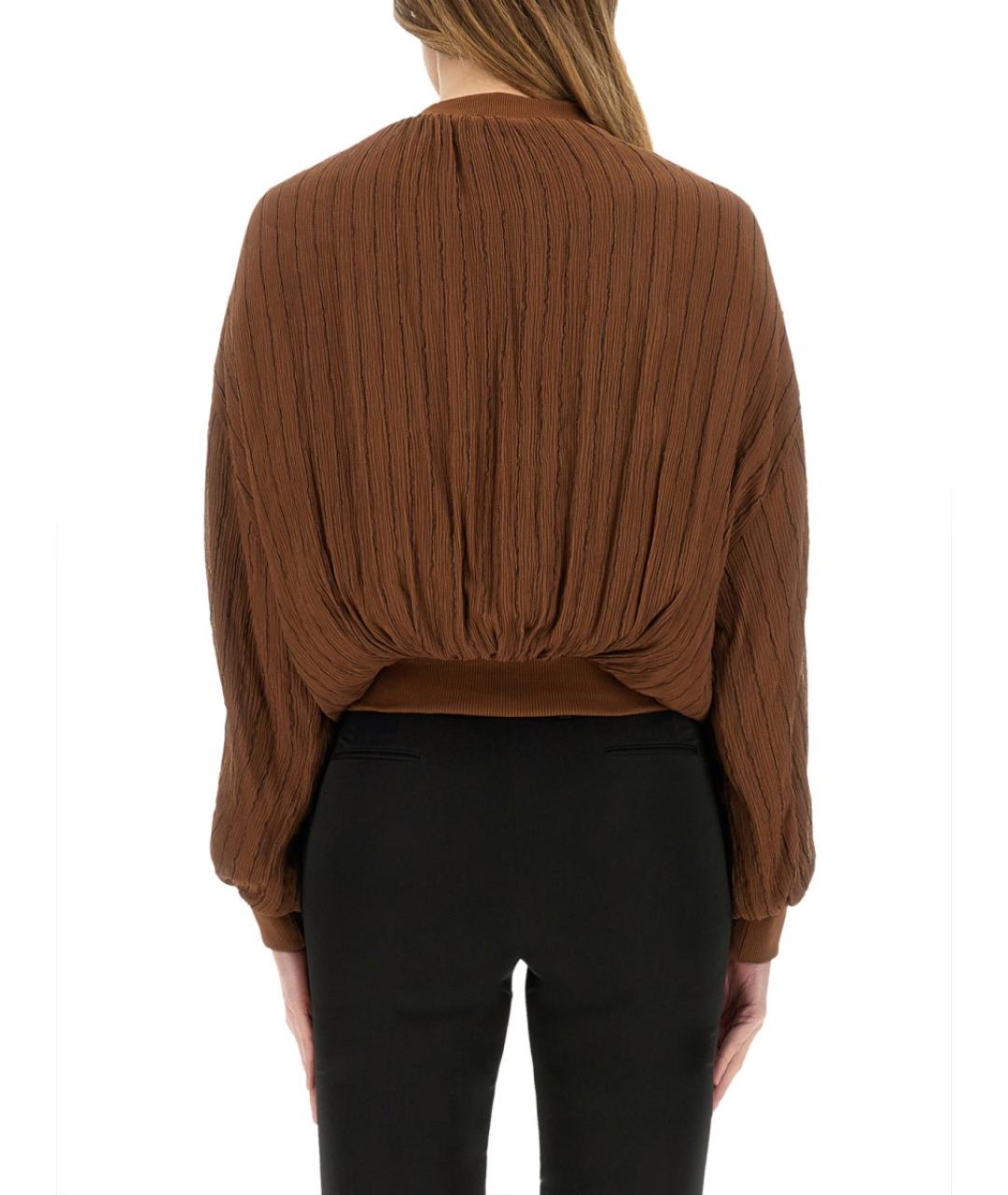 ALYSI Коричневая шелковая куртка, фото 4