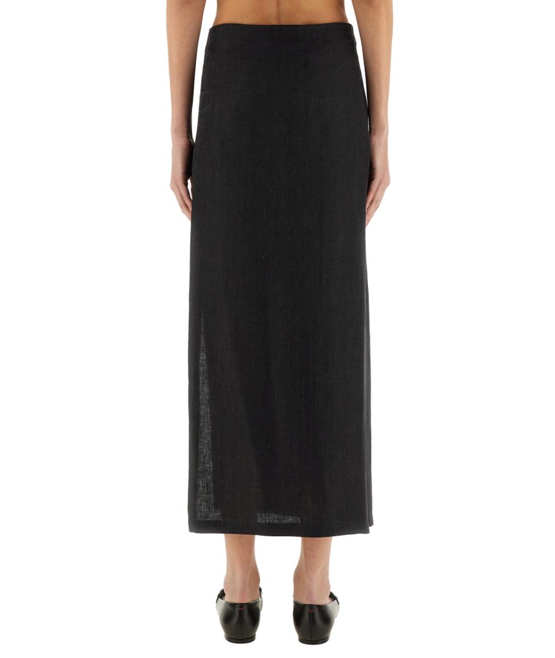 ALYSI Черная льняная юбка макси, фото 3
