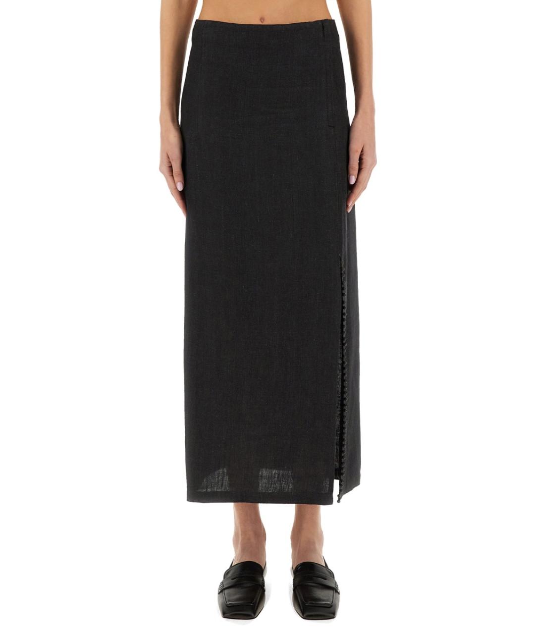 ALYSI Черная льняная юбка макси, фото 1