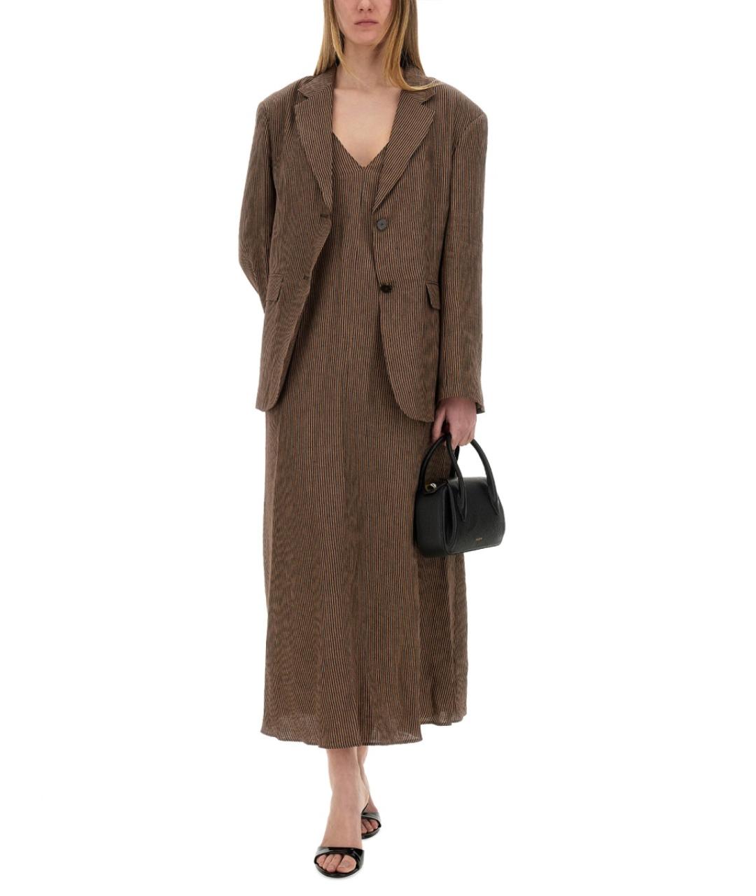 ALYSI Коричневый льняной жакет/пиджак, фото 2