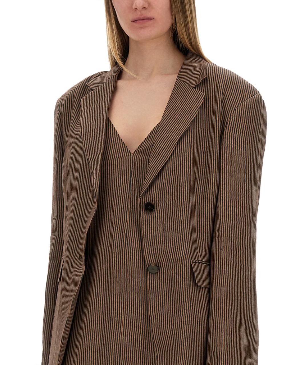 ALYSI Коричневый льняной жакет/пиджак, фото 4