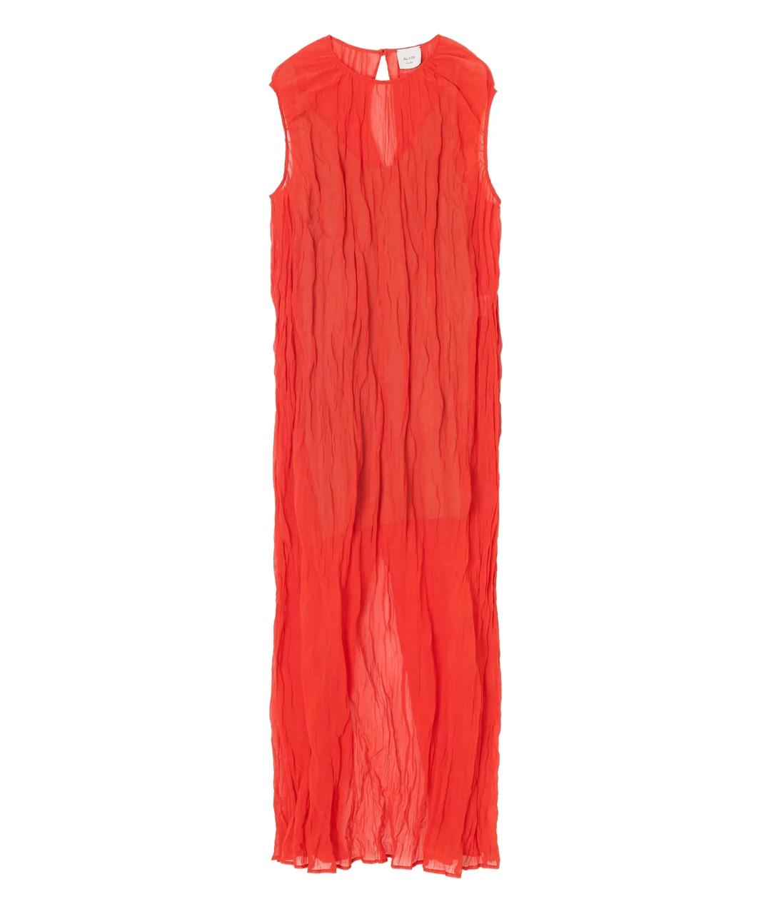 ALYSI Красное хлопковое повседневное платье, фото 1