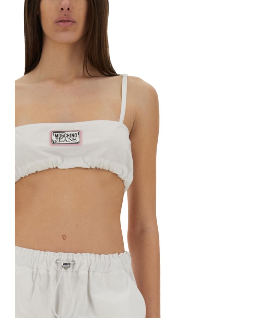 MOSCHINO JEANS Белая хлопковая майка, фото 5